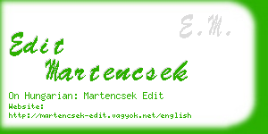 edit martencsek business card